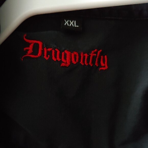 Vintage Dragonfly Mens Button Shirt 80's Rockstar Grunge Band Embroidered XXL - Picture 9 of 11